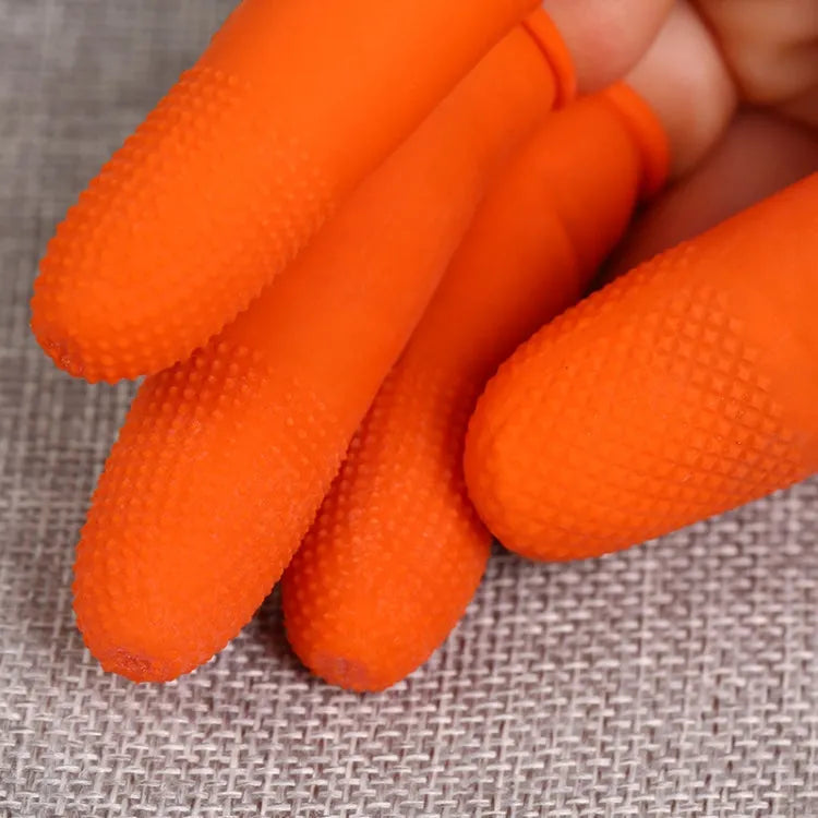 100 pcs Doigtiers Latex Antistatiques L Orange