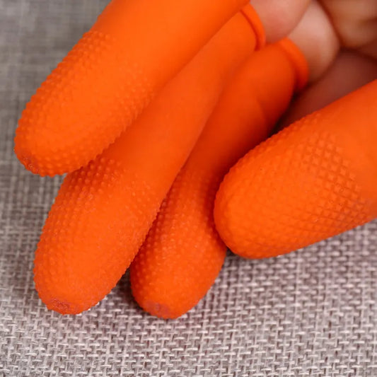 100 Stück Antistatik-Latex-Fingerlinge L Orange