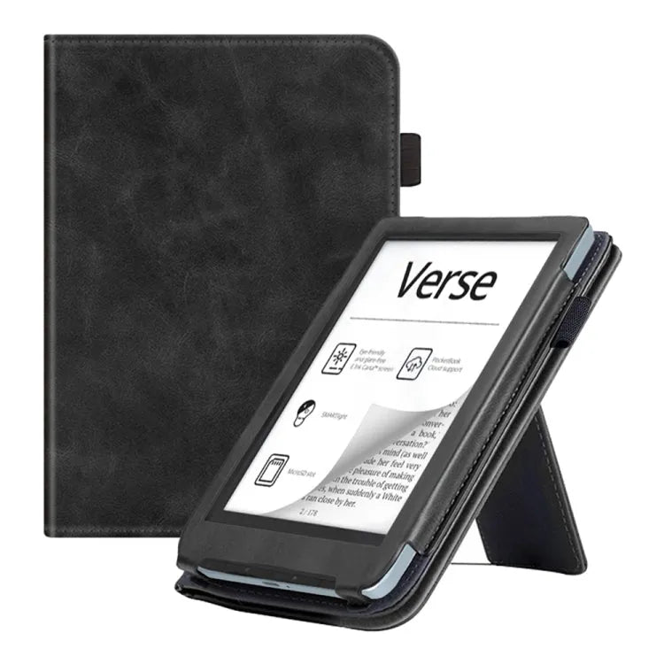 Kalfsleren smart cover voor PocketBook Verse / Verse Pro (zwart)
