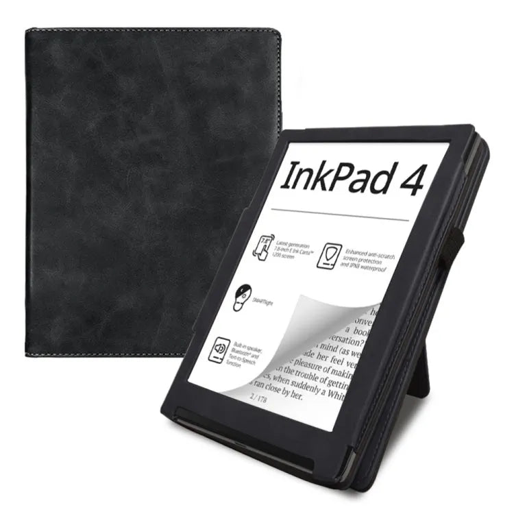 Kalfsleren smart cover voor PocketBook InkPad Color 2 / 3 (zwart)