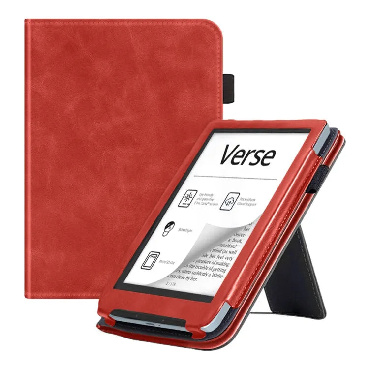 Kalfsleren smart cover voor PocketBook Verse / Verse Pro (rood)
