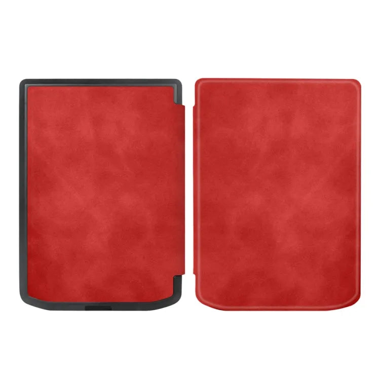 Retro skin-feel lederen smart cover voor PocketBook Verse / Verse Pro (rood)