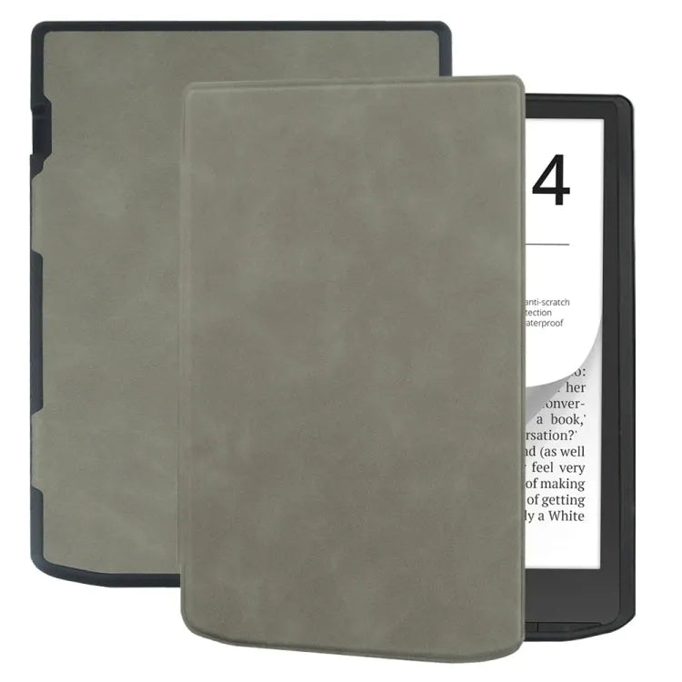 Retro lederen smarthoes voor PocketBook InkPad 4 / Color 2 / Color 3 PB743 (grijs)