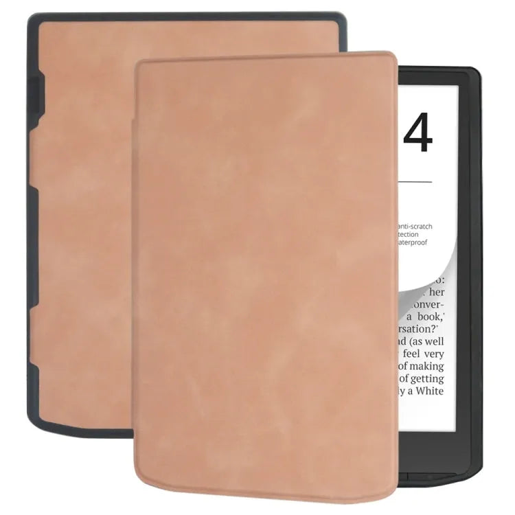 Retro lederen smarthoes voor PocketBook InkPad 4 / Color 2 / Color 3 PB743 (roségoud)
