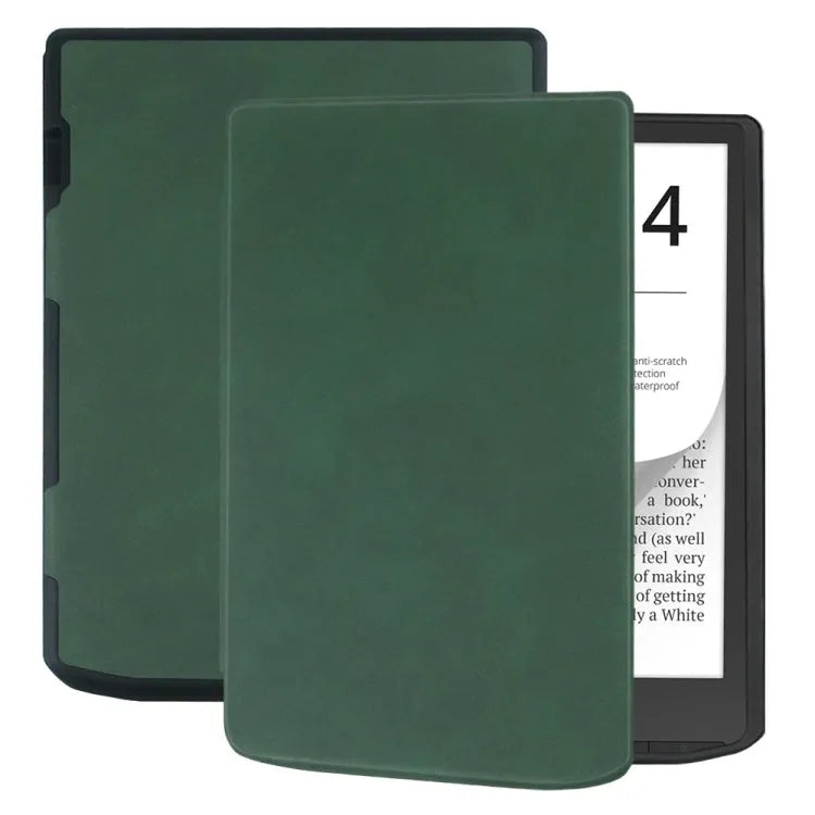 Retro lederen smarthoes voor PocketBook InkPad 4 / Color 2 / Color 3 PB743 (diepgroen)