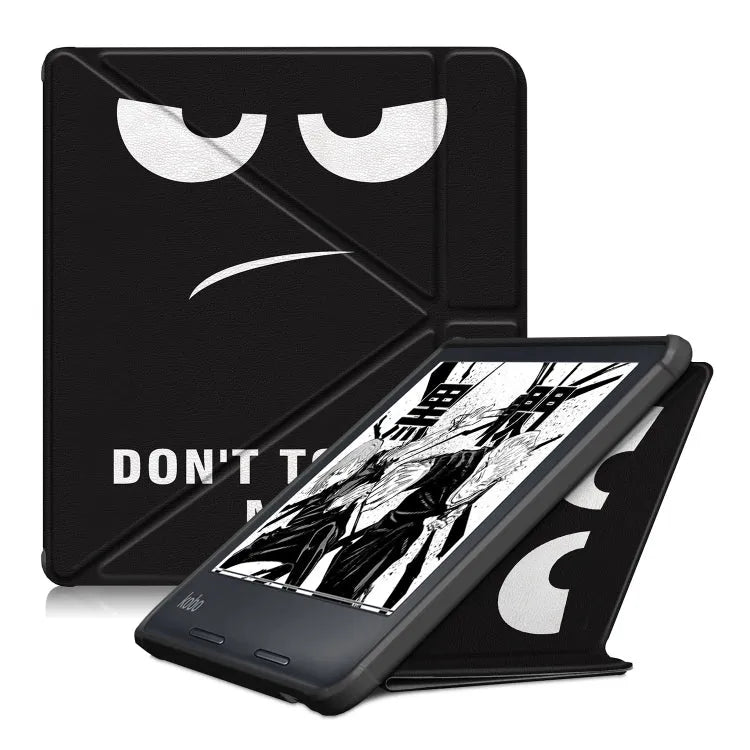 Multi-opvouwbare lederen hoes voor Kobo Libra2 2021 (big eye)