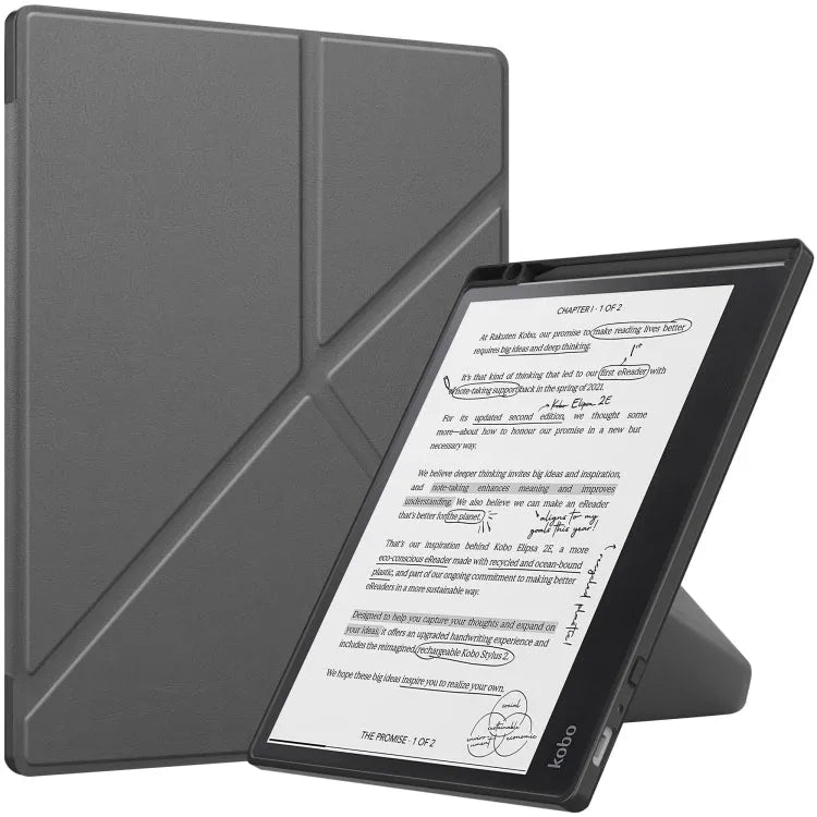 TPU-lederen smart hoes voor Kobo Elipsa 2E (grijs)