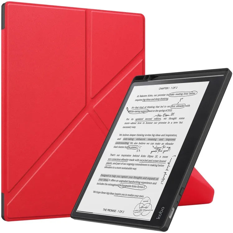 TPU-lederen smart hoes voor Kobo Elipsa 2E (rood)