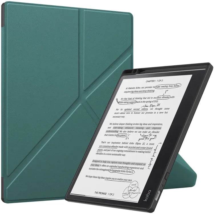 TPU-lederen smart hoes voor Kobo Elipsa 2E (groen)