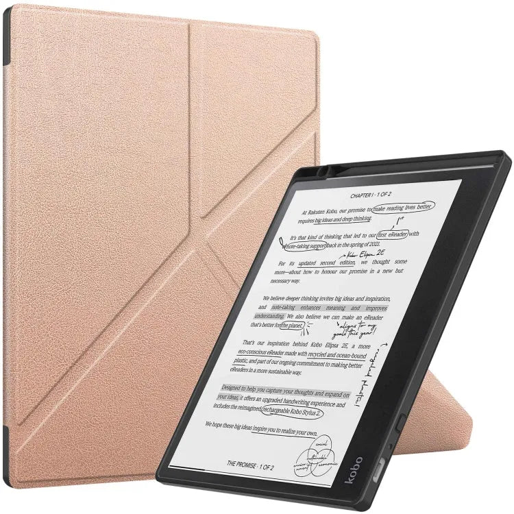 TPU-lederen smart hoes voor Kobo Elipsa 2E (roségoud)