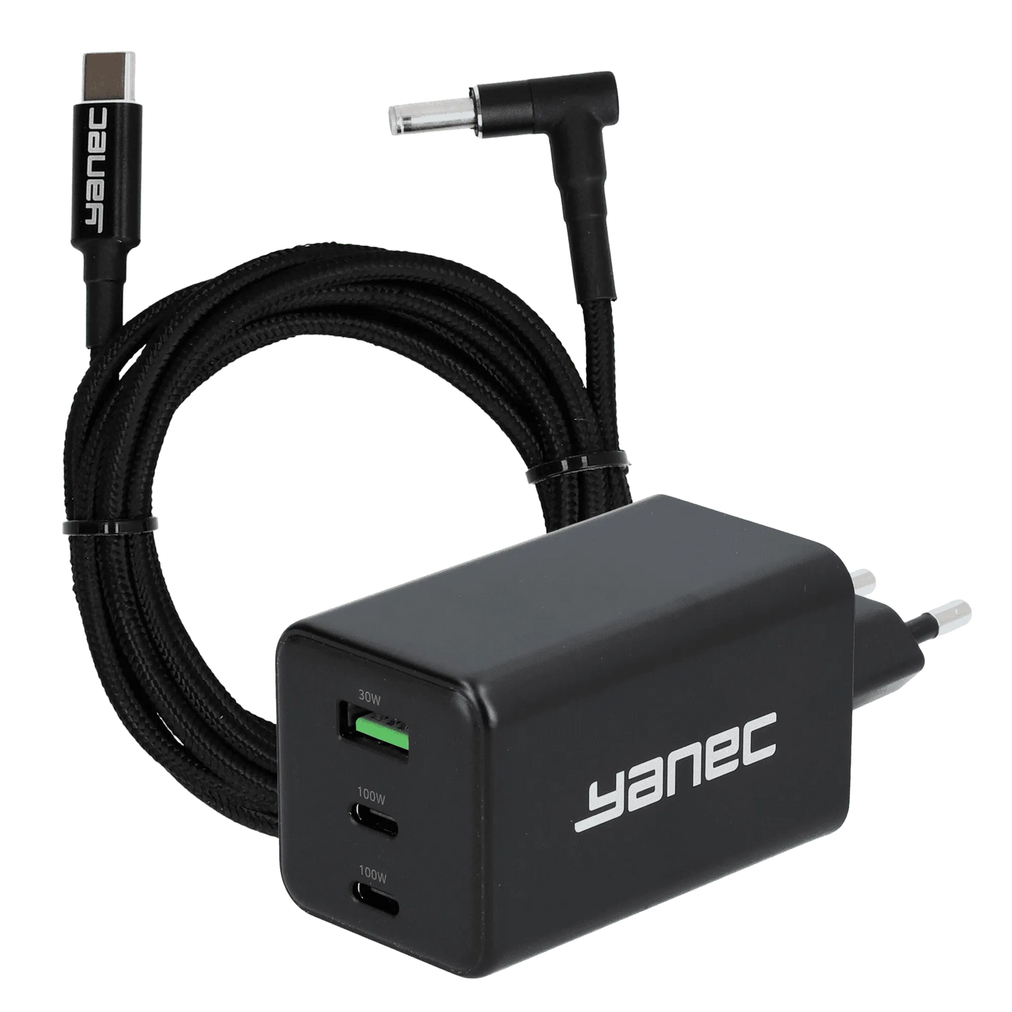Yanec compacte GaN-lader 100 W met 4,5 x 3,0 mm laadkabel voor HP
