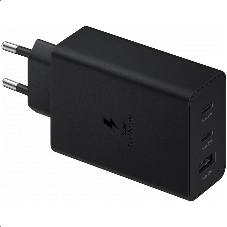 Samsung 65W PD Power Adapter Trio (1x USB/2x USB-C) EP-T6530NB zwart