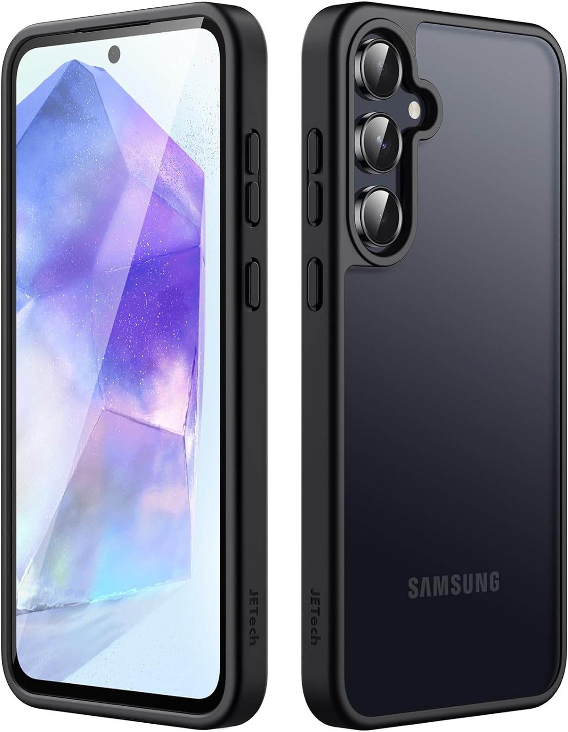 Samsung Galaxy A26 Hybrid Shockproof Bumper semi transparant/zwart (mat)