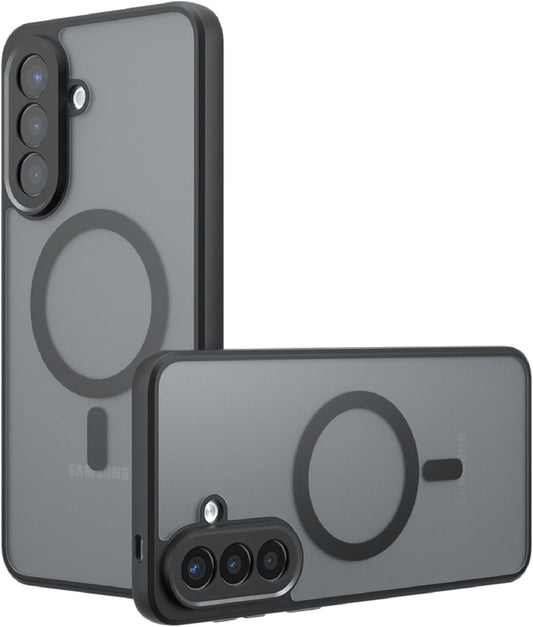 Samsung Galaxy A37 Hybrid Shockproof Magsafe Bumper - semi transparant/zwart (mat)