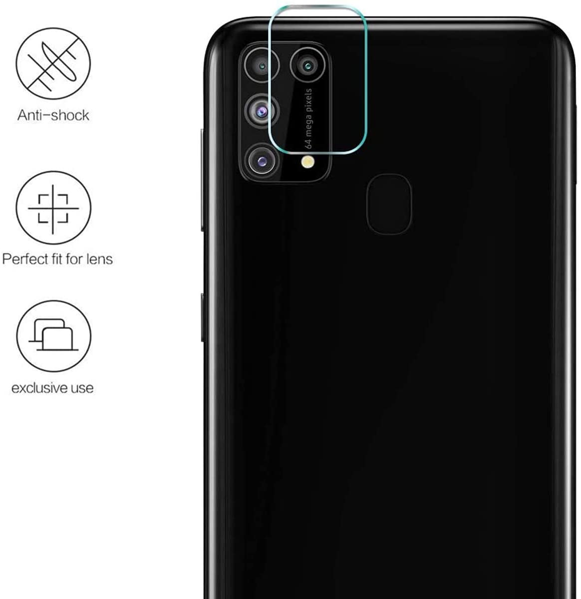 Samsung Galaxy M31 Camera lens protector - Tempered Glass