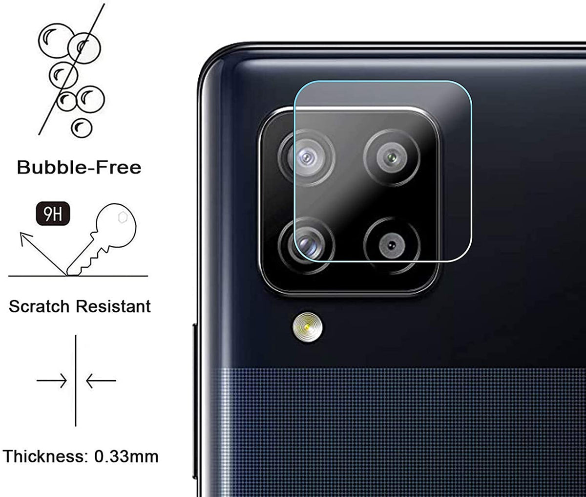 Samsung Galaxy M42 5G Camera lens protector - Tempered Glass