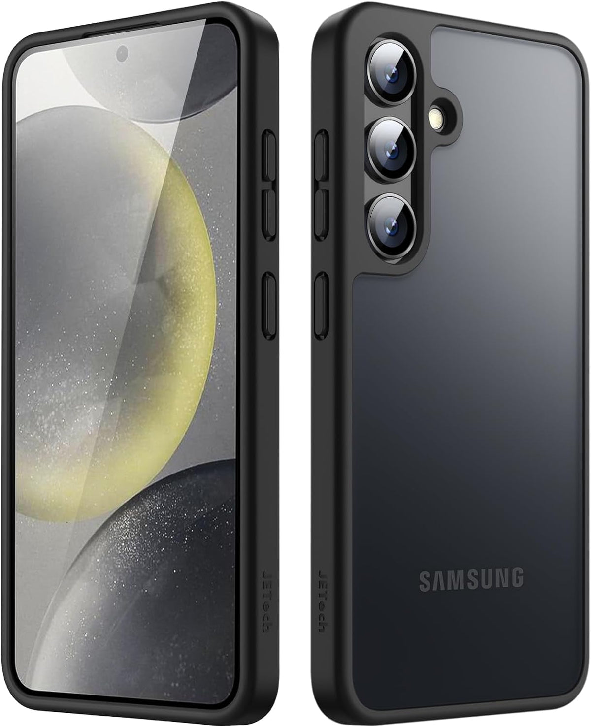 Samsung Galaxy S24 Hybrid Shockproof Bumper semi transparant/zwart (mat)