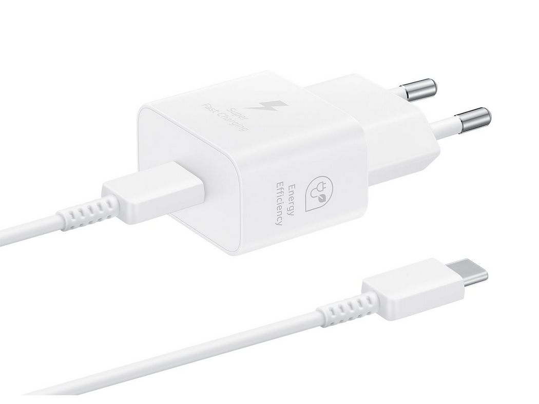 Samsung USB-C 25W Snellader + USB-C Kabel (1m) - wit