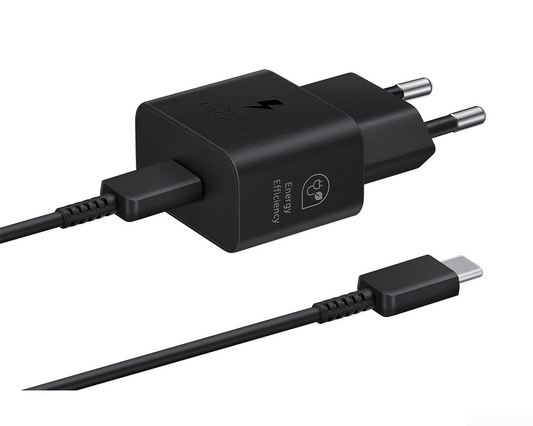 Samsung USB-C 25W Snellader + USB-C Kabel (1m) - zwart
