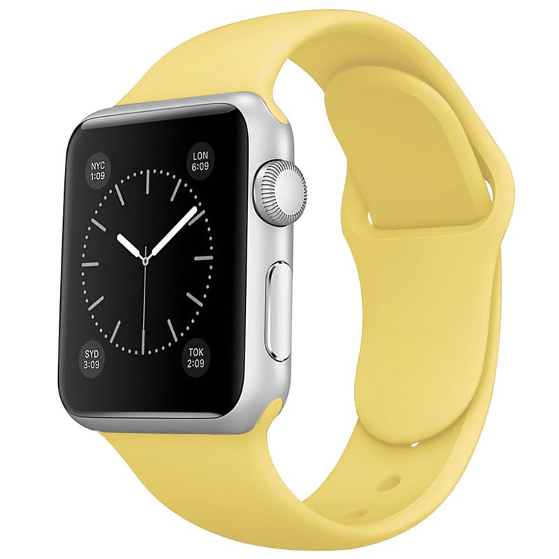 Siliconen bandje Apple Watch (series 1/2/3/4/5/6/SE/7 - 38/40/41mm) geel