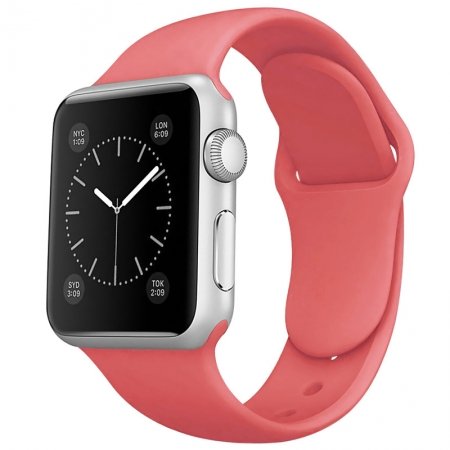 Siliconen bandje Apple Watch (series 1/2/3/4/5/6/SE/7 - 38/40/41mm) koraal