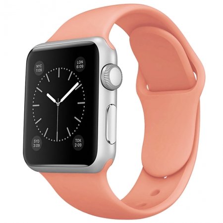 Siliconen bandje Apple Watch (series 1/2/3/4/5/6/SE/7 - 38/40/41mm) licht oranje