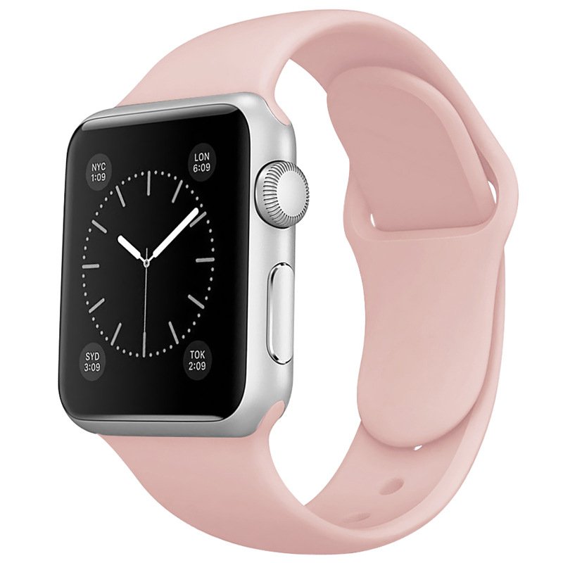 Siliconen bandje Apple Watch (series 1/2/3/4/5/6/SE/7 - 38/40/41mm) roze