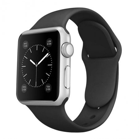 Siliconen bandje Apple Watch (series 1/2/3/4/5/6/SE/7 - 38/40/41mm) zwart