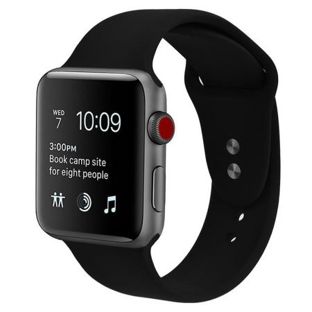 Siliconen bandje Apple Watch (series 1/2/3/4/5 - 42/44mm) zwart