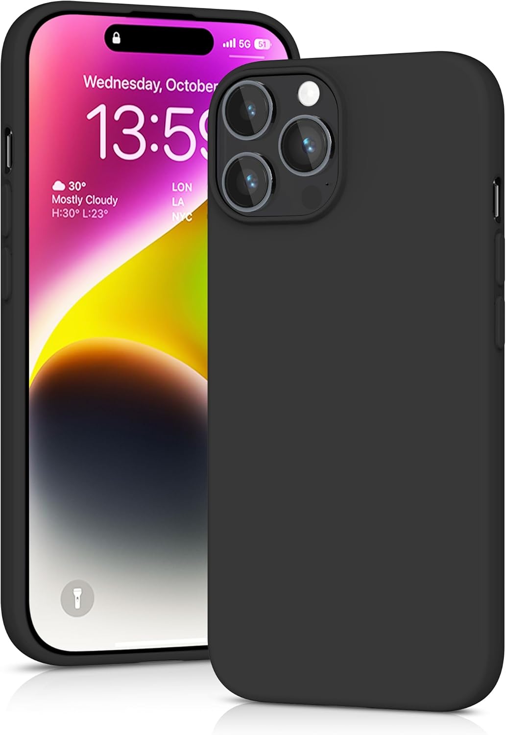 Siliconen TPU hoesje Apple iPhone 14 Pro zwart