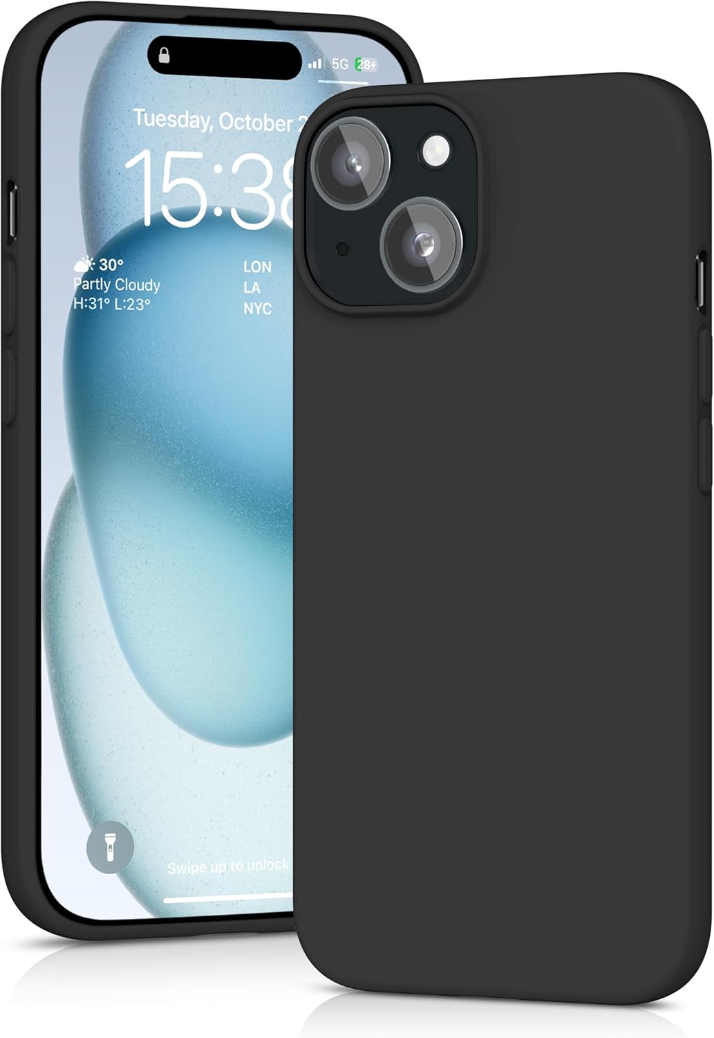 Siliconen TPU hoesje Apple iPhone 15 Plus zwart