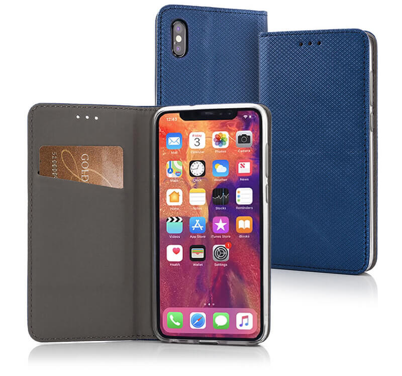 Smart Magnet iPhone XS Max Book Case Blauw
