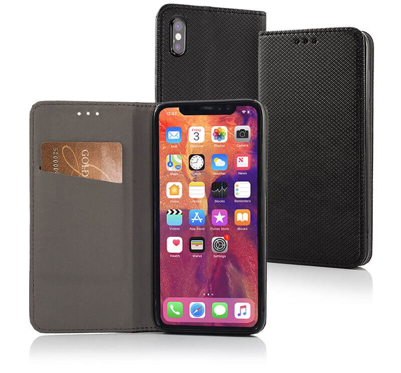 Smart Magnet iPhone XS Max Book Case Zwart
