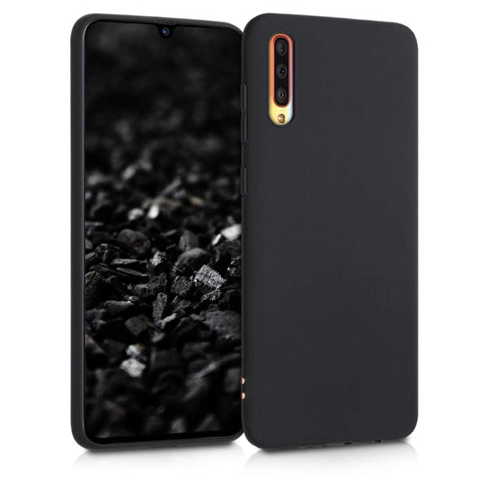 Softcase hoesje Samsung Galaxy A70 mat - zwart