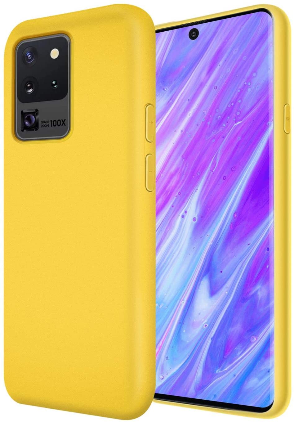 Softcase hoesje Samsung Galaxy S20 Ultra mat - geel