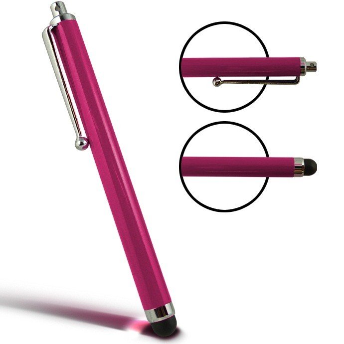Stylus Pen roze met clip