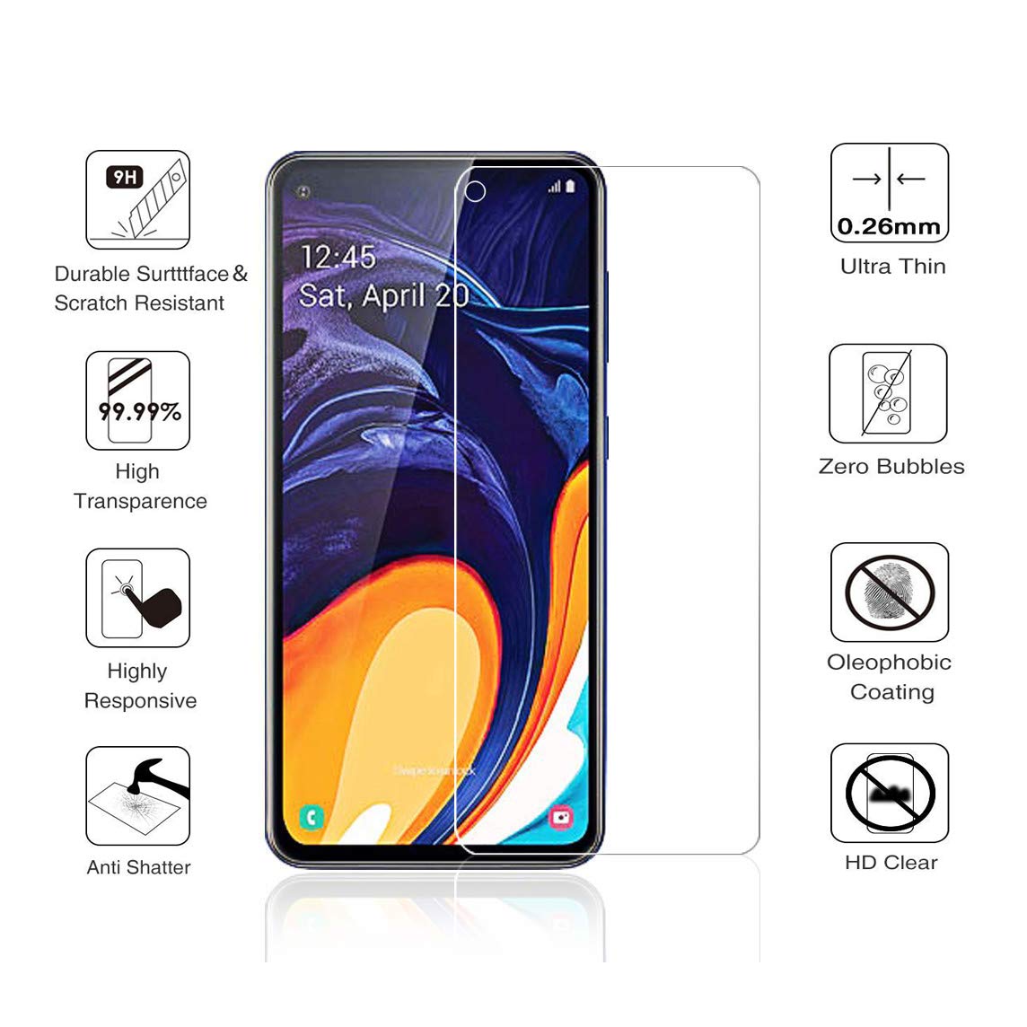 Tempered Glass Screenprotector Samsung Galaxy A60