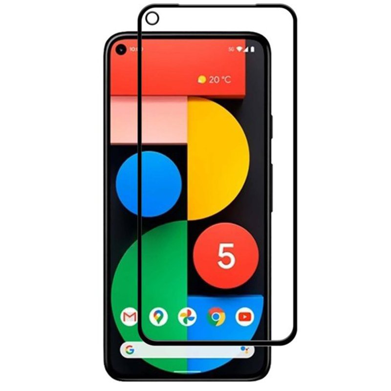 Tempered Glass (volledig scherm) Google Pixel 4a (5G) zwart