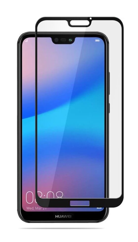 Tempered Glass (volledig scherm) Huawei P20 Lite zwart