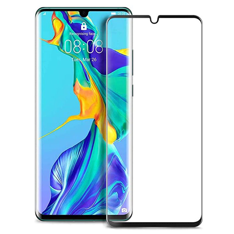 Tempered Glass (volledig scherm) Huawei P30 Pro zwart
