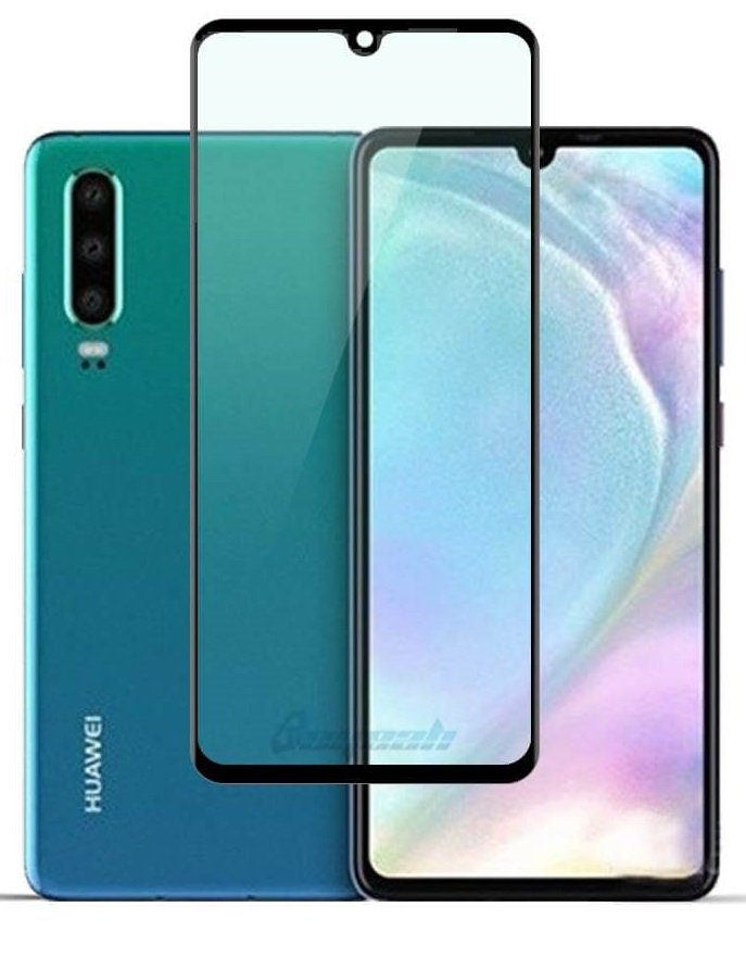 Tempered Glass (volledig scherm) Huawei P30 zwart