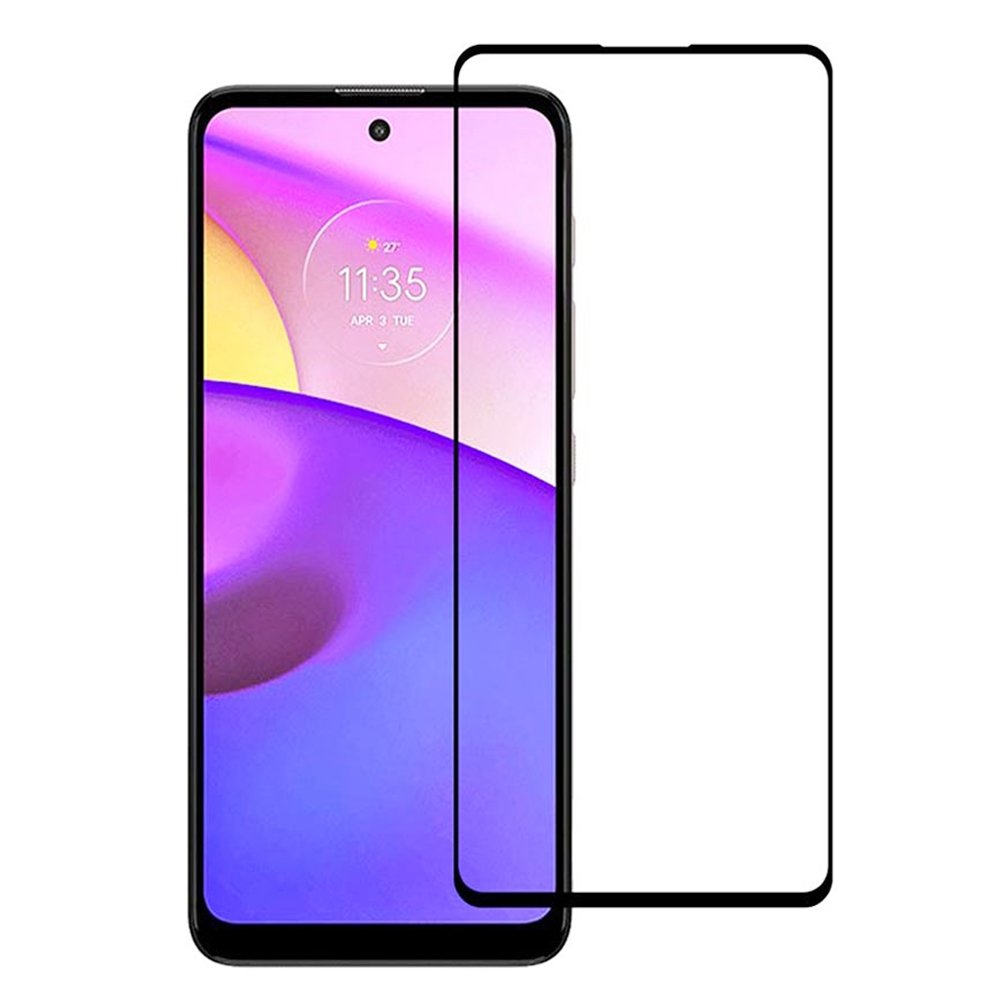 Tempered Glass (volledig scherm) Motorola Moto E30 zwart