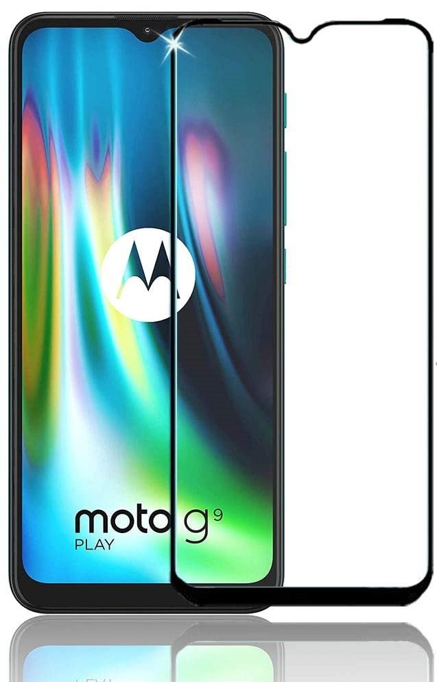 Tempered Glass (volledig scherm) Motorola Moto G9 Play zwart
