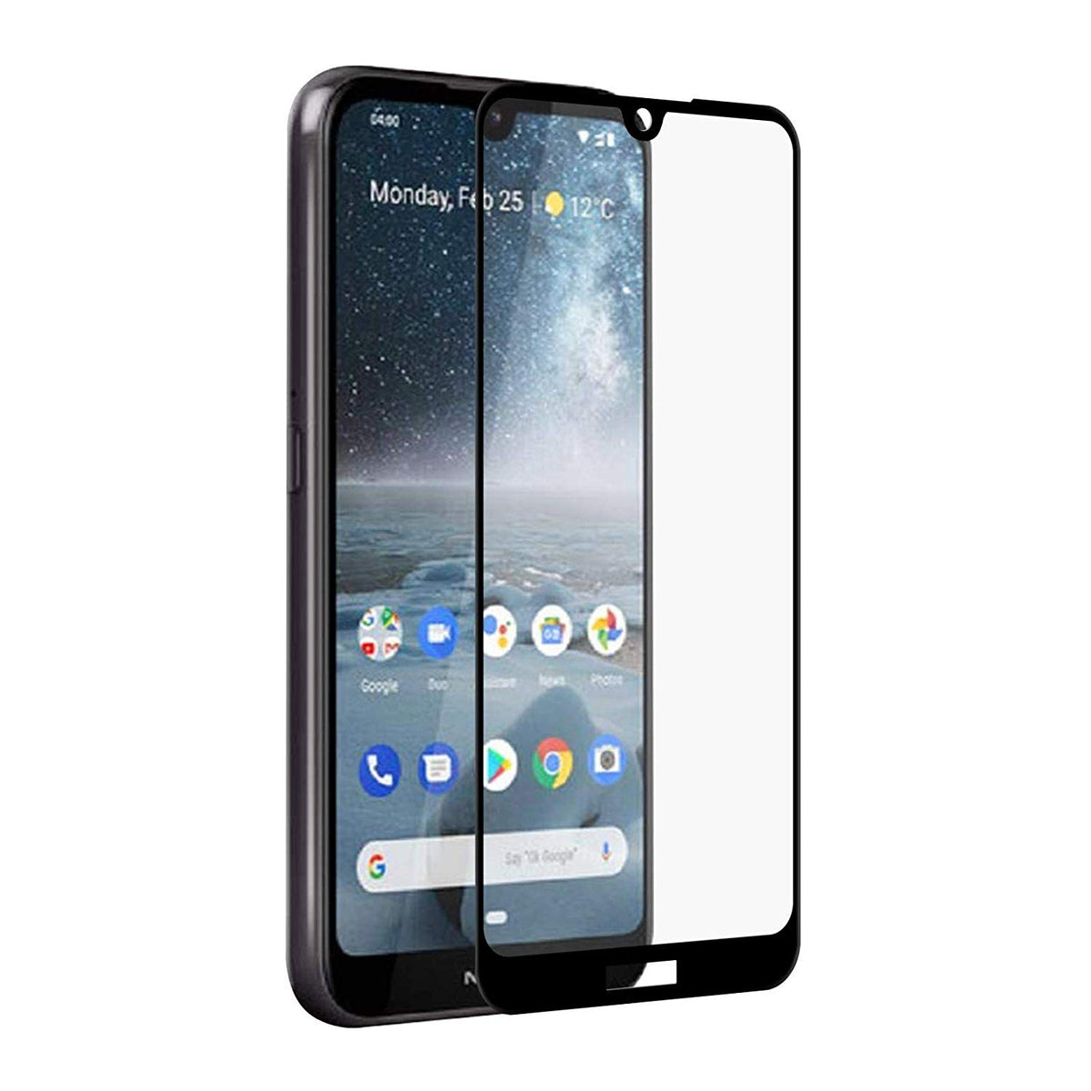 Tempered Glass (volledig scherm) Nokia 4.2 zwart