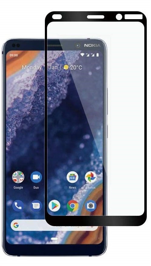 Tempered Glass (volledig scherm) Nokia 9 PureView zwart