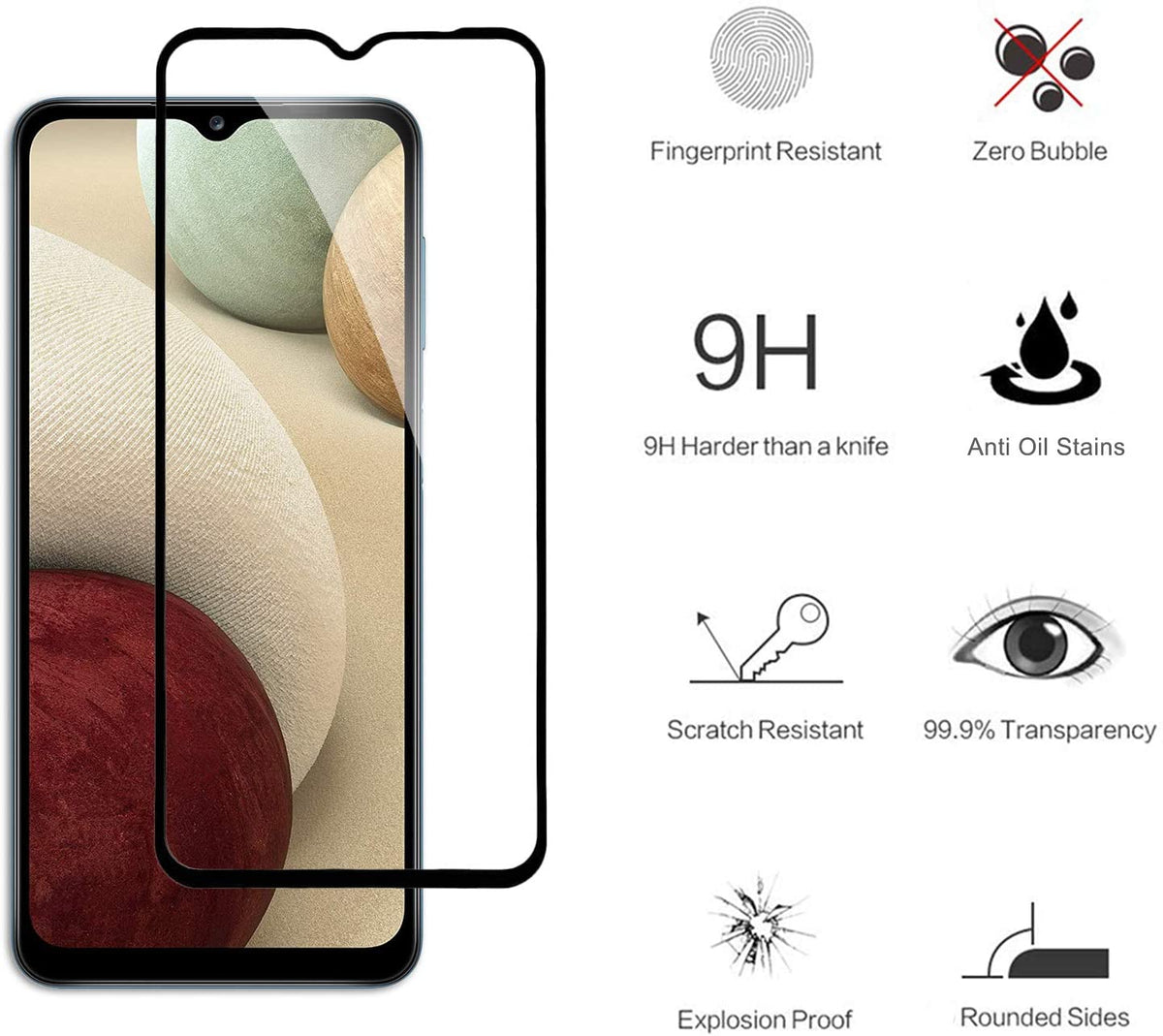Tempered Glass (volledig scherm) Samsung Galaxy A53 zwart