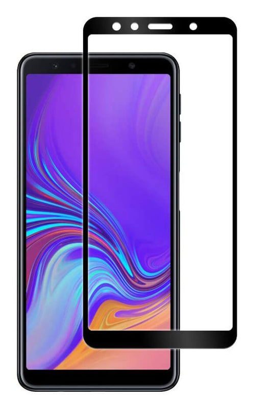 Tempered Glass (volledig scherm) Samsung Galaxy A7 (2018) zwart