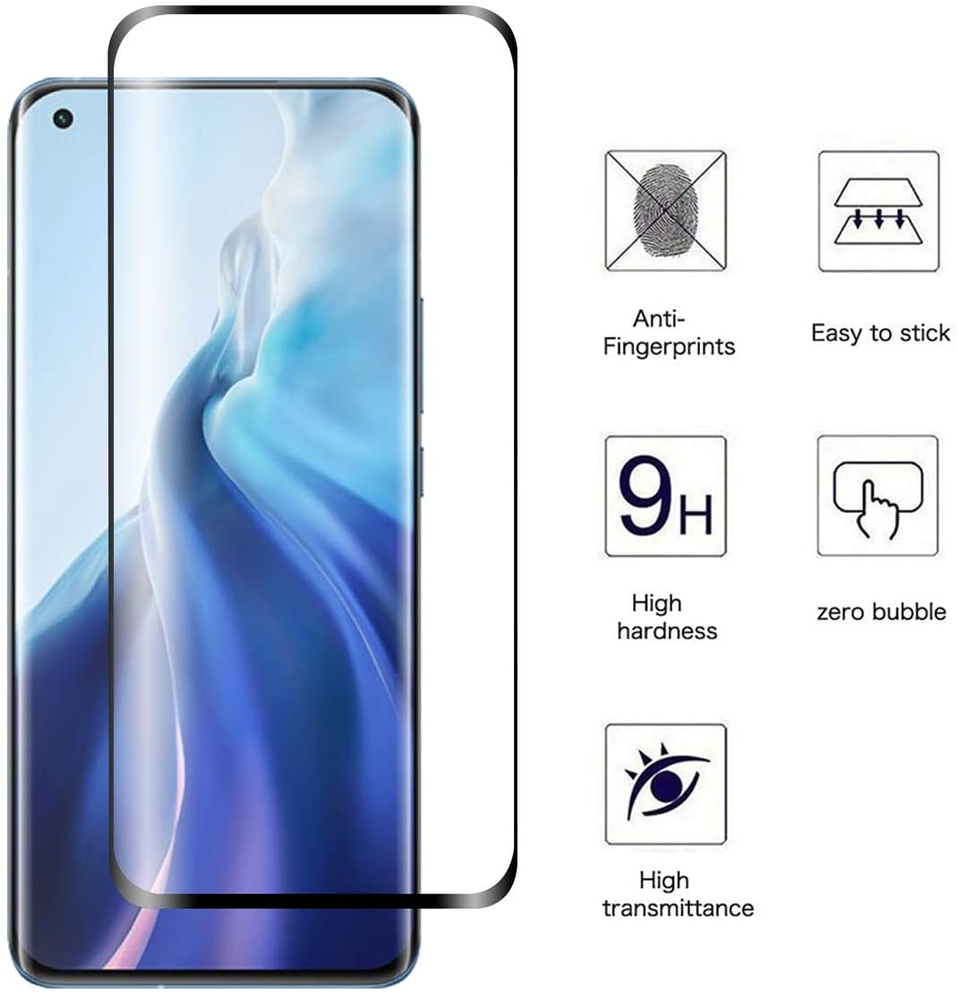 Tempered Glass (volledig scherm) Xiaomi Mi 11 zwart