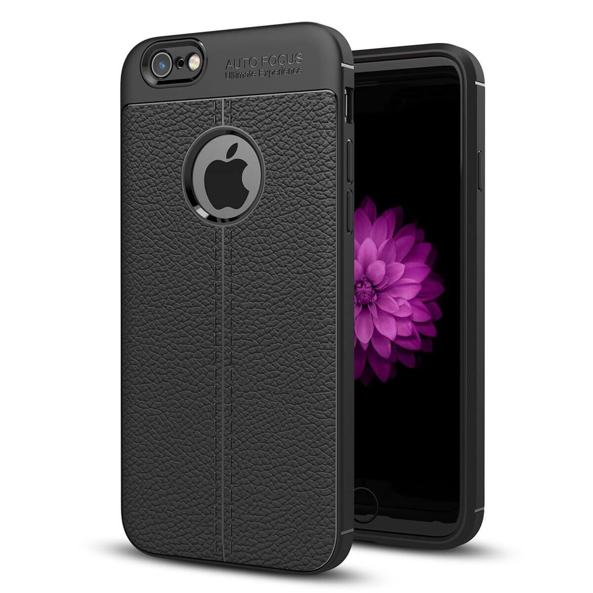 TPU hoesje leer Apple iPhone 6/6S zwart