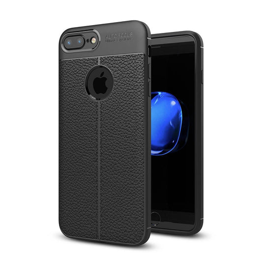TPU hoesje leer Apple iPhone 8 Plus zwart